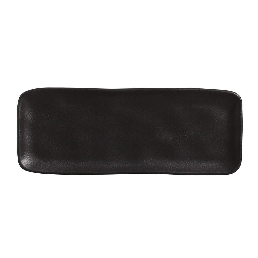 Matte Black Medium Rectangular Platters, Set of 4