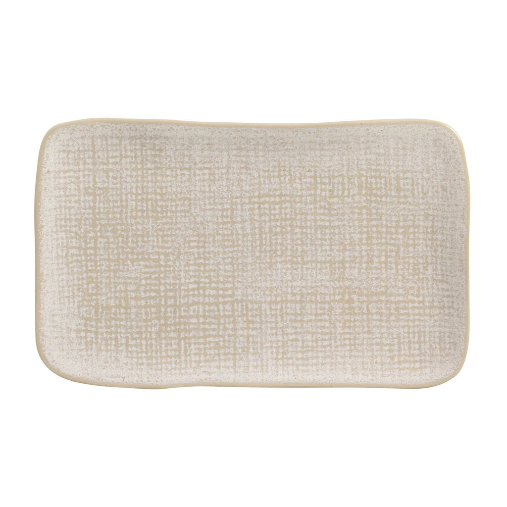 Latte Medium Rectangular Juta Platters, Set of 4