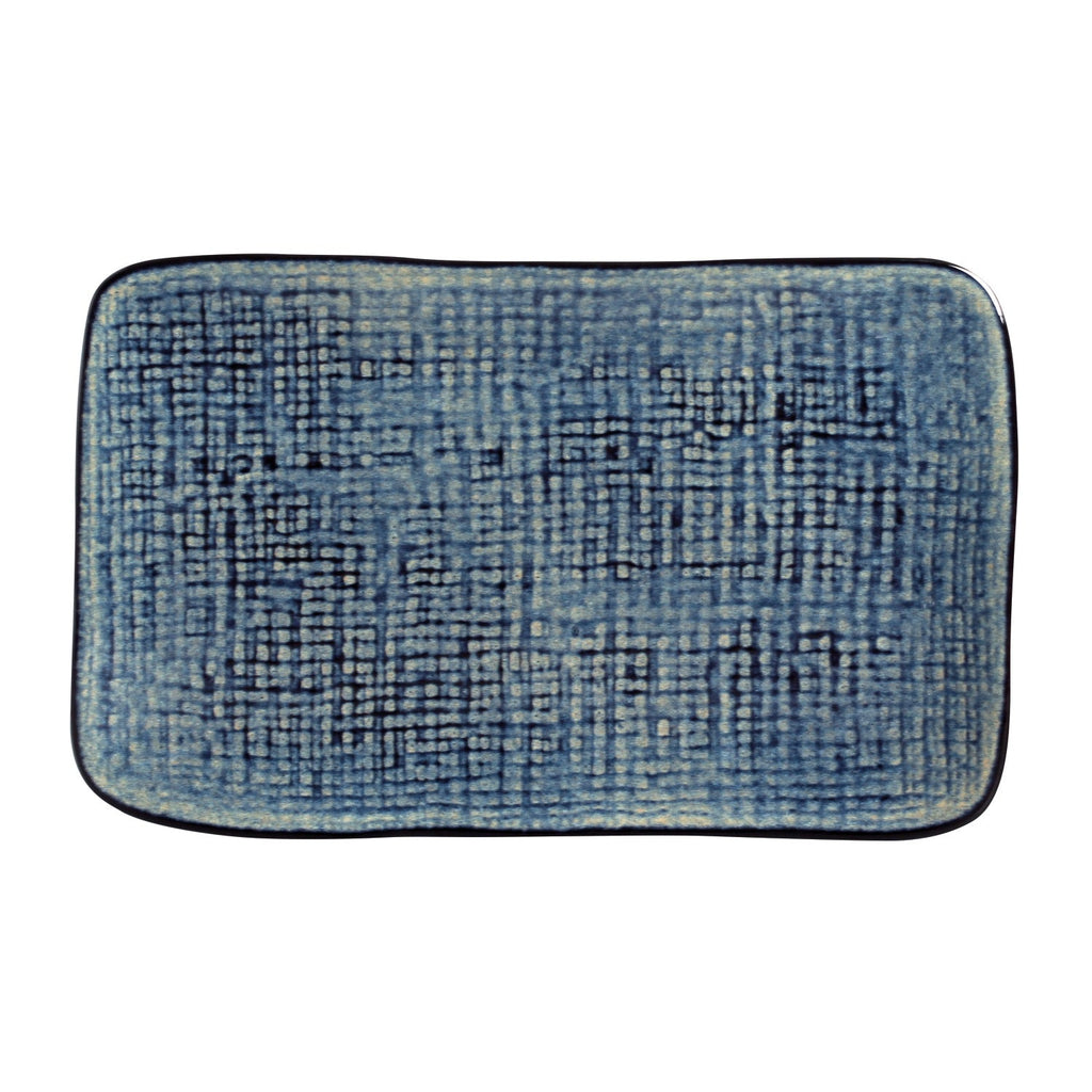 Denim Medium Rectangular Juta Platters, Set of 4