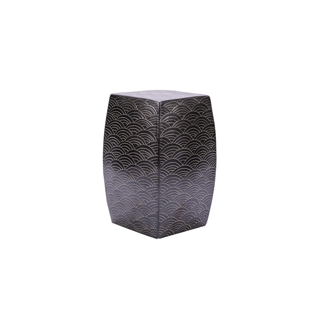 Seawave Square Garden Stool Black