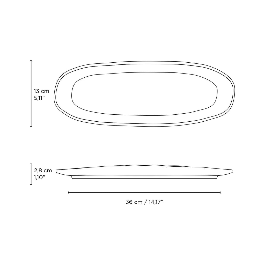 Tourmaline Large Shallow Oval Platters, Set of 4