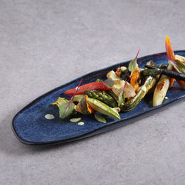 Denim Large Shallow Oval Platters, Set of 4