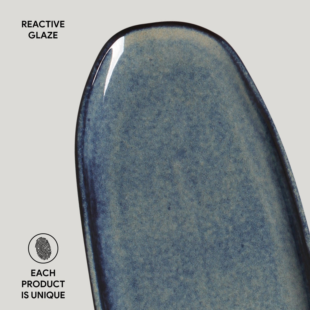 Denim Large Shallow Oval Platters, Set of 4