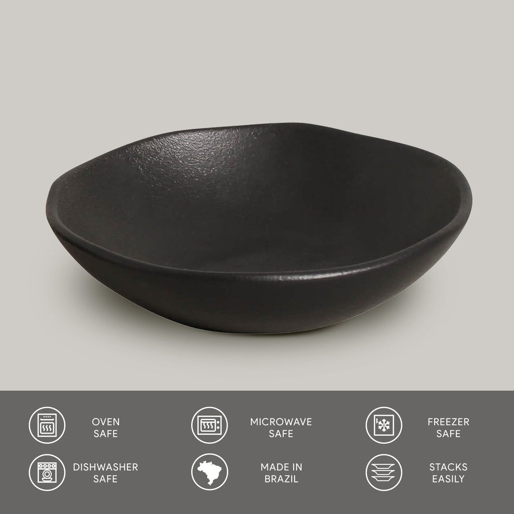 Matte Black Cereal Bowls, Set of 6