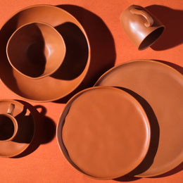 Terracotta Dessert Plates, Set of 6