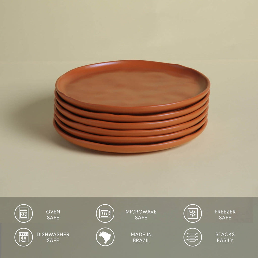 Terracotta Dessert Plates, Set of 6