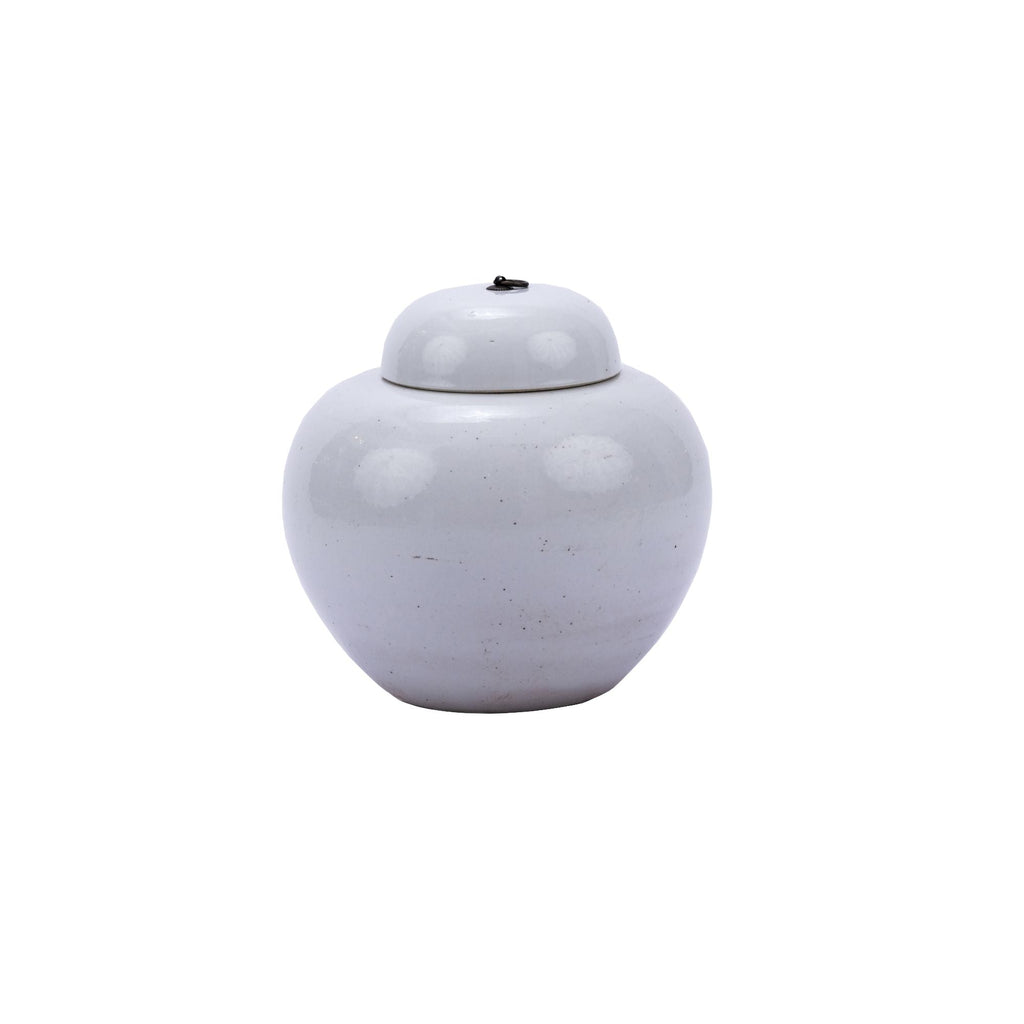 Busan White Lidded Jar Bronze Ring Short