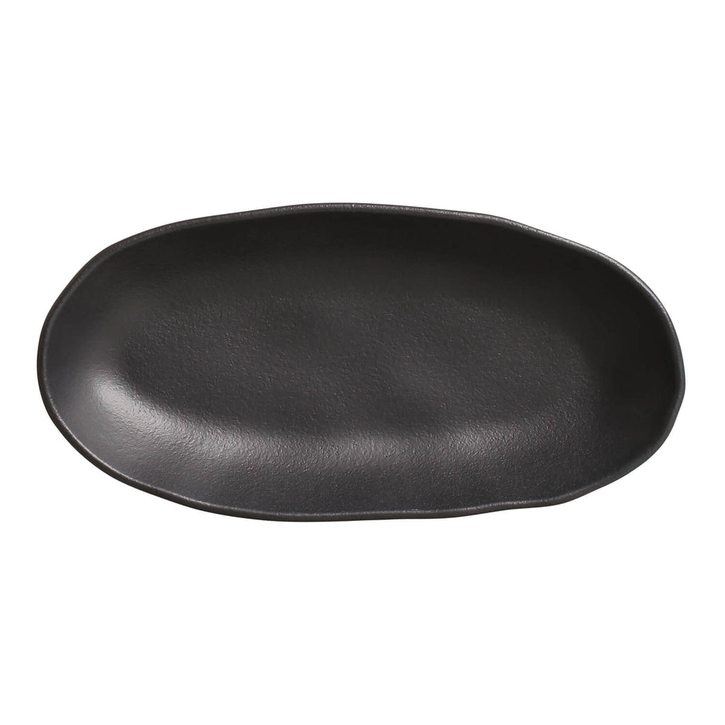 Matte Black Large Deep Oval Platters, Set of 4