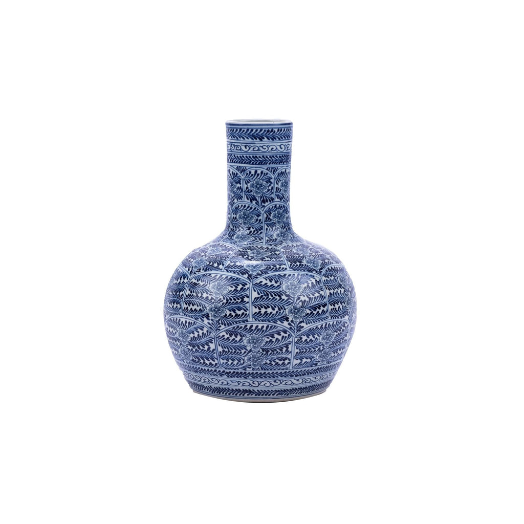 Blue and White Blossom Globular Vase