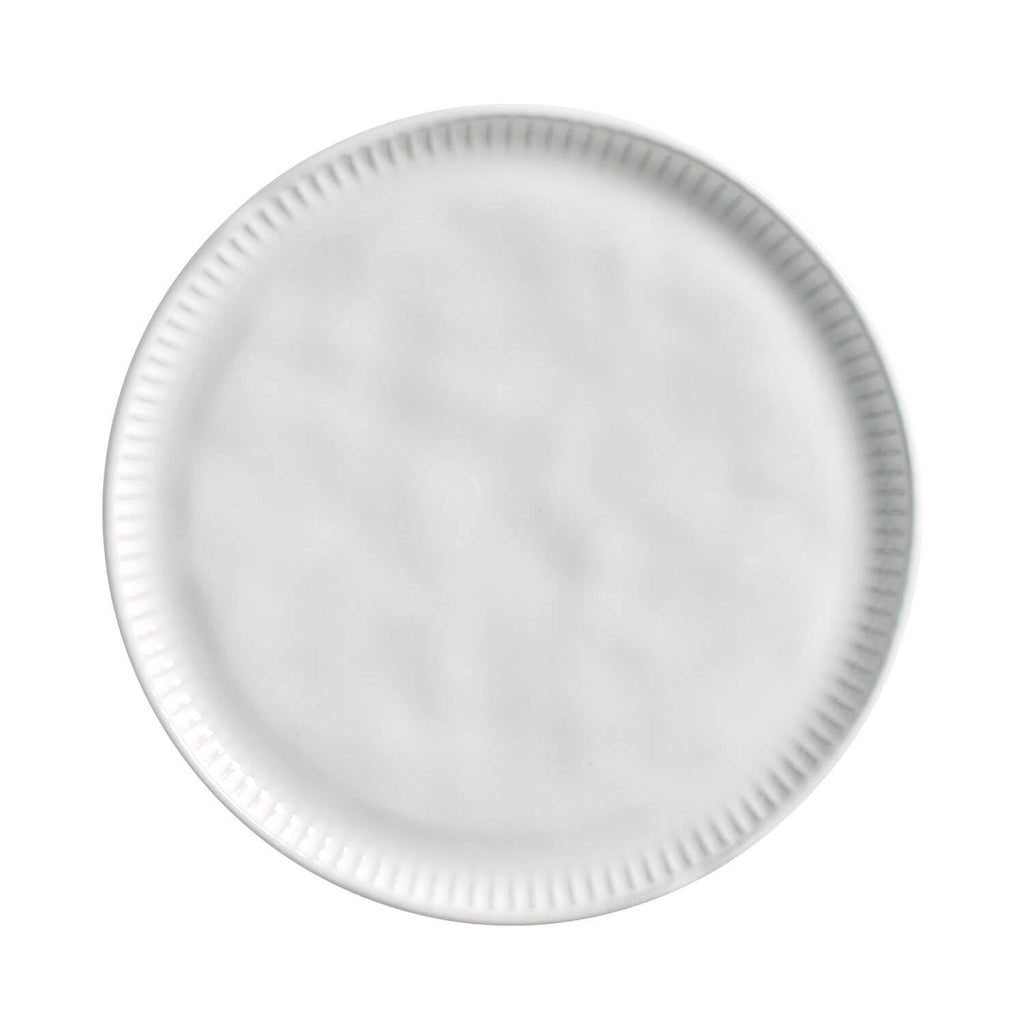 New White Linhas Dessert Plates, Set of 6