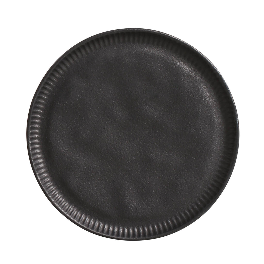 Matte Black Linhas Dessert Plates, Set of 6