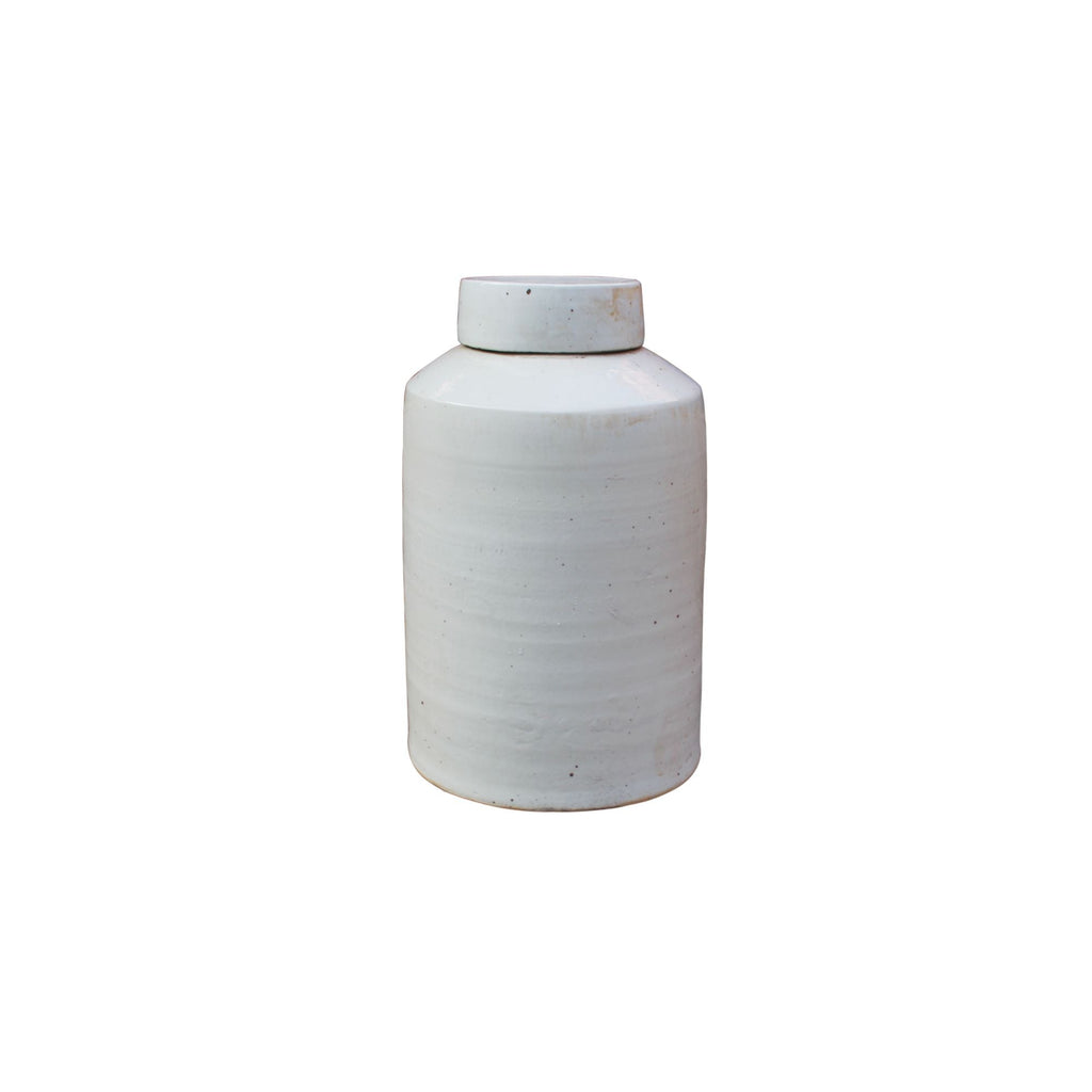 Busan White Round Tea Jar Small