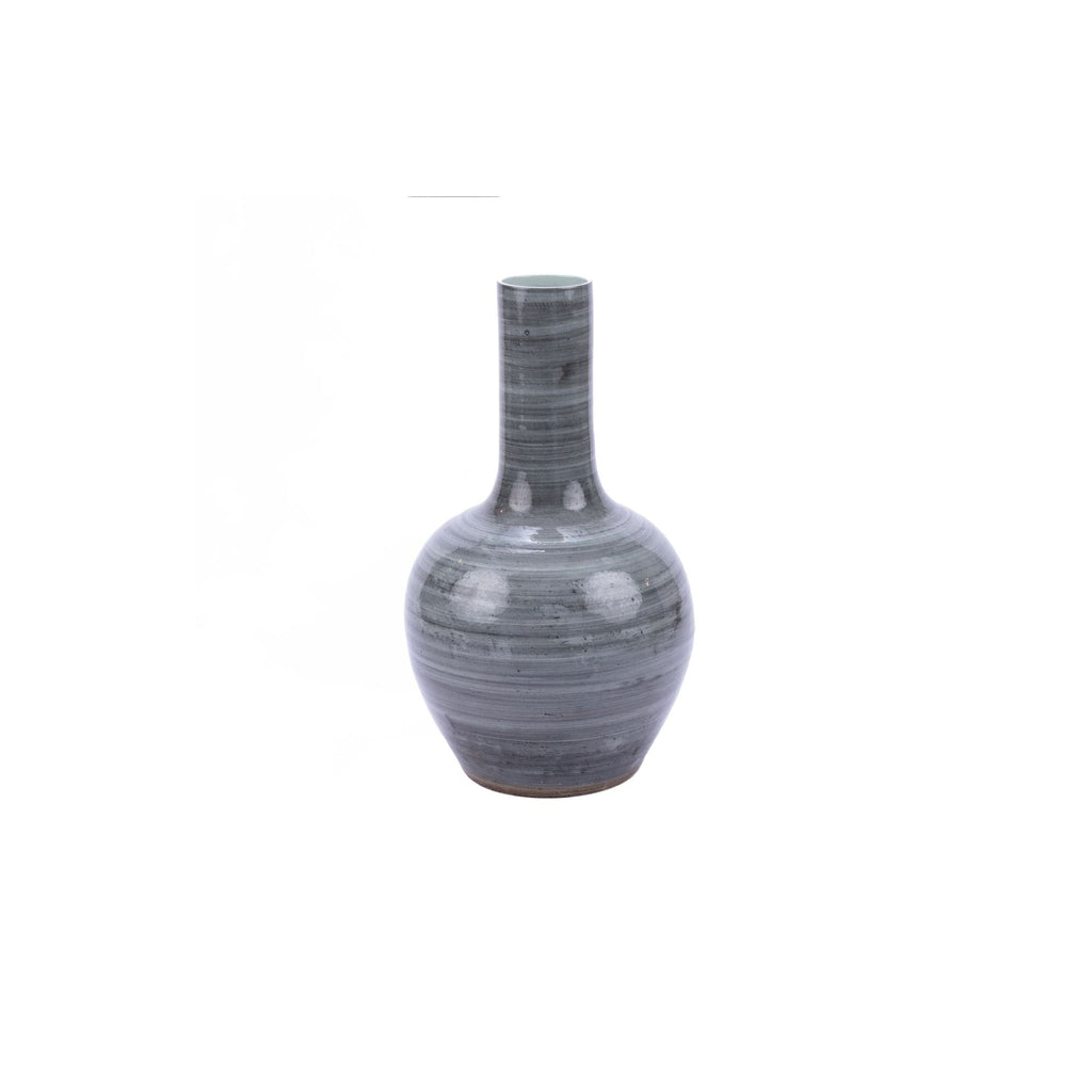 Iron Gray Globular Vase Large