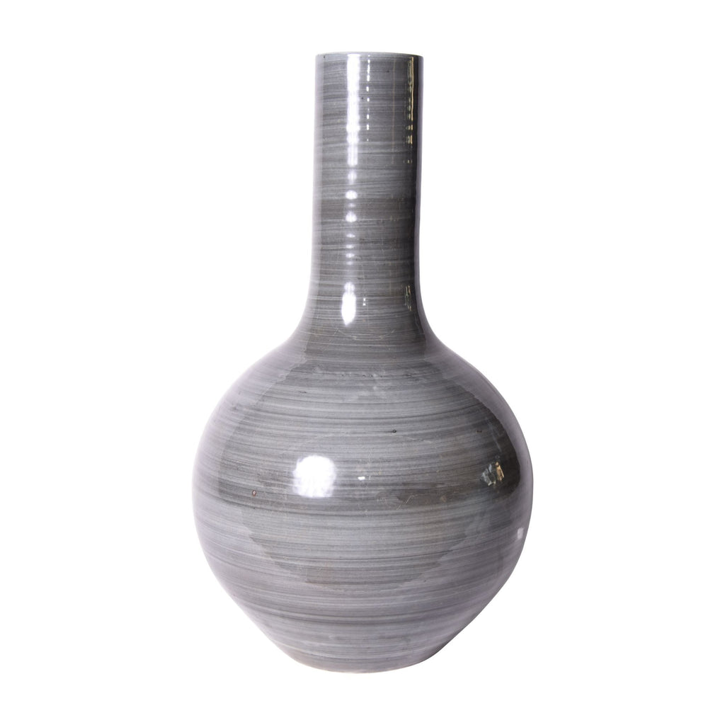 Iron Gray Globular Vase Medium