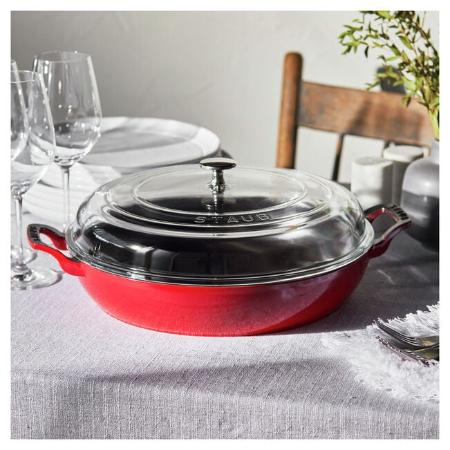 Staub Cast Iron 3.5-qt Braiser with Glass Lid