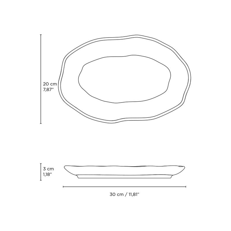 Oceano Medium Shallow Oval Platters, Set of 4