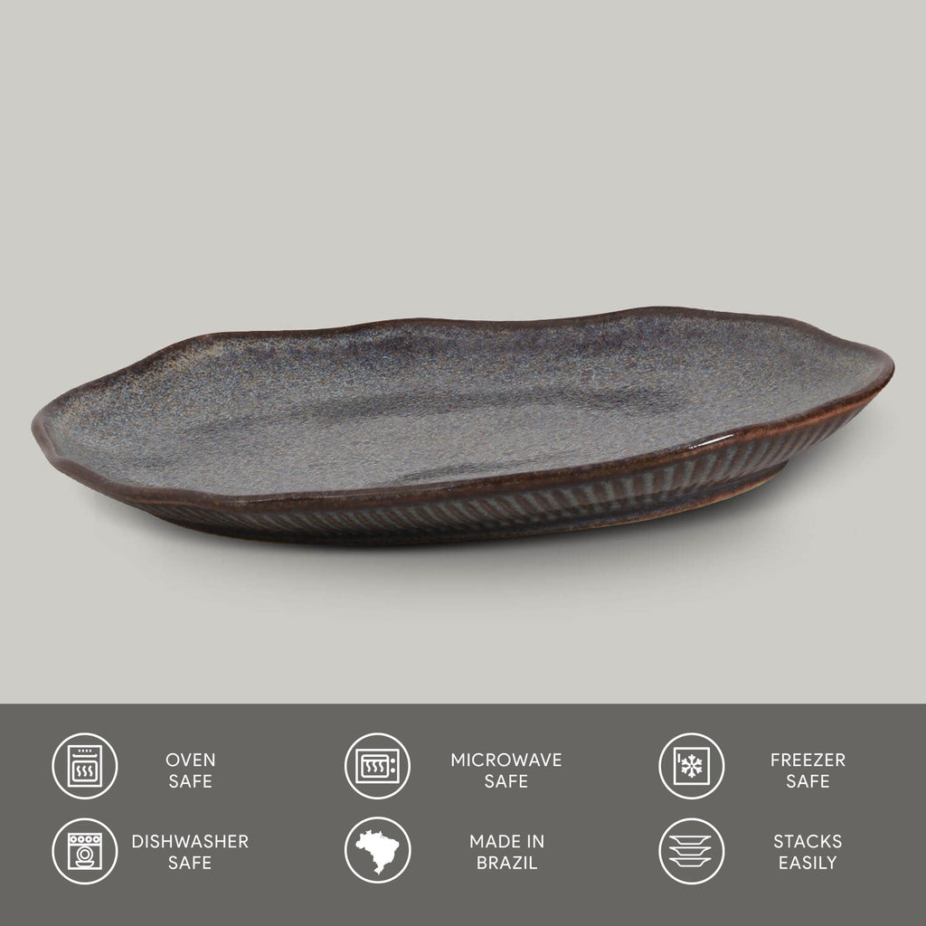 Titanium Medium Shallow Oval Platters, Set of 4