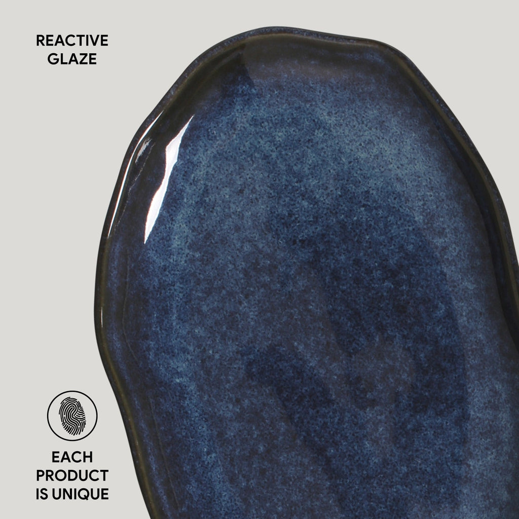 Denim Medium Shallow Oval Platters, Set of 4