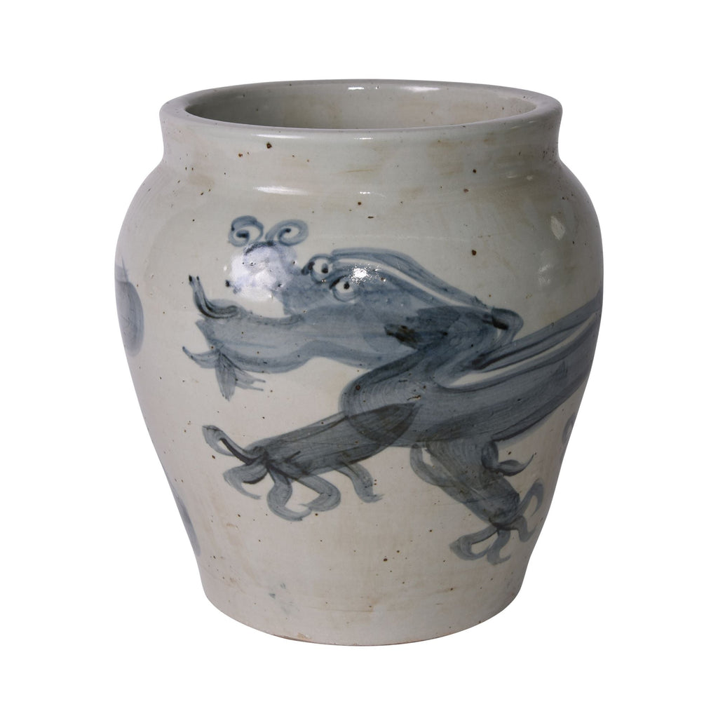 Blue And White Yuan Dragon Open Top Jar