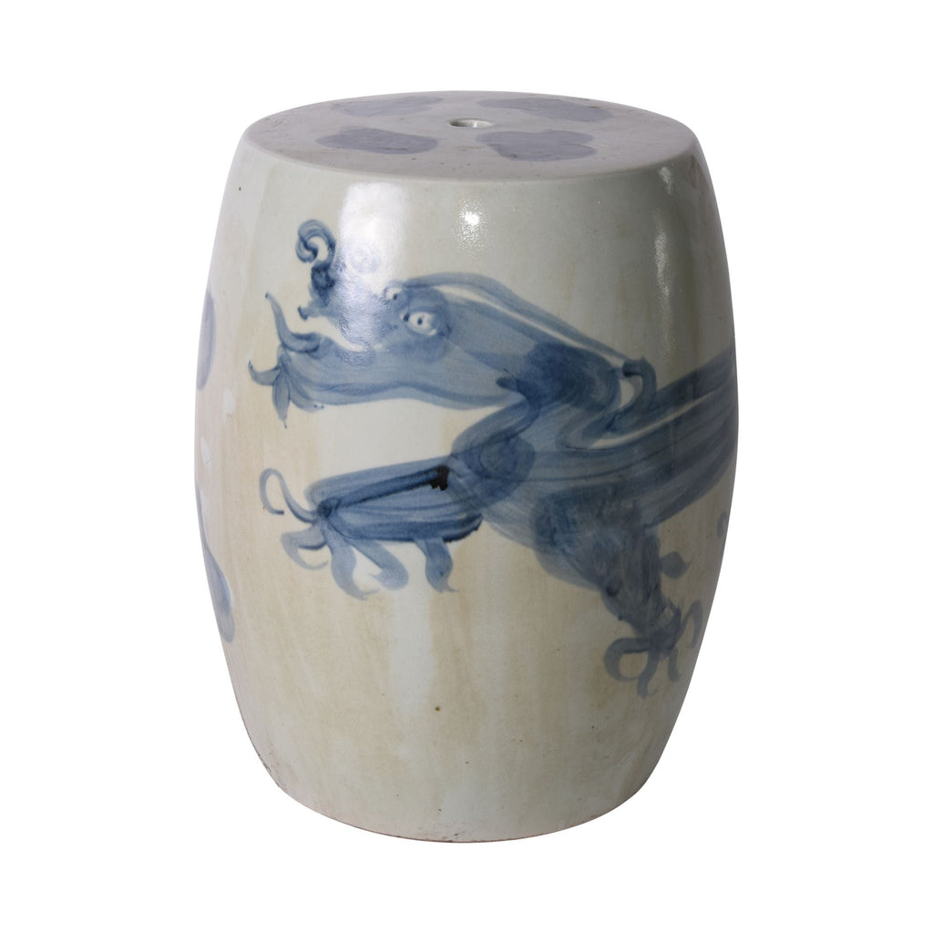 Blue And White Yuan Dragon Garden Stool