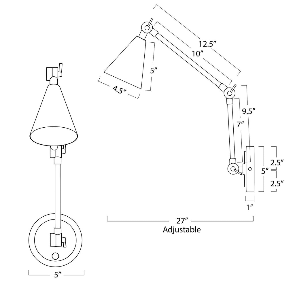 Sal Task Sconce - Natural Brass