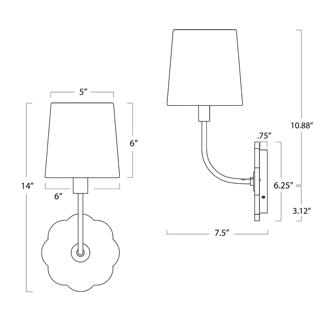 Camilla Bent Arm Sconce