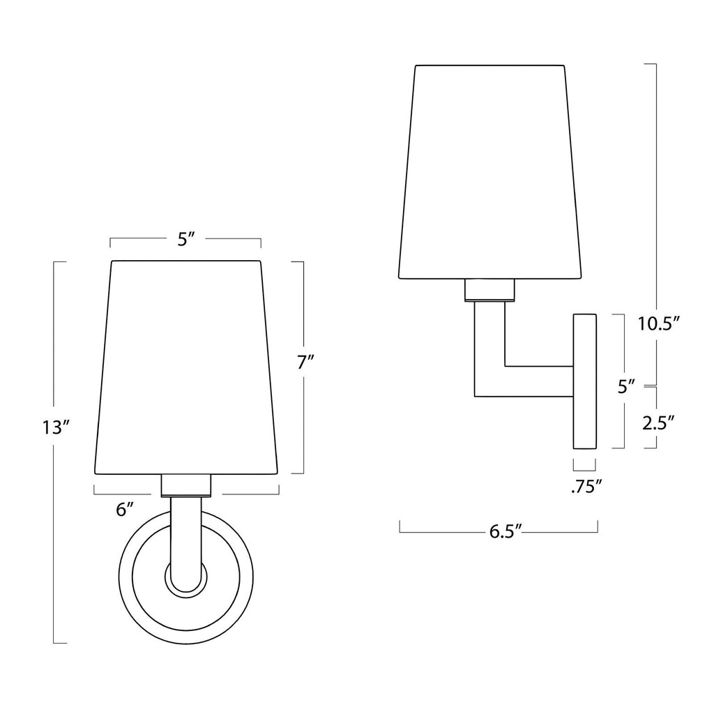 Southern Living Legend Sconce Single (Natural Brass)