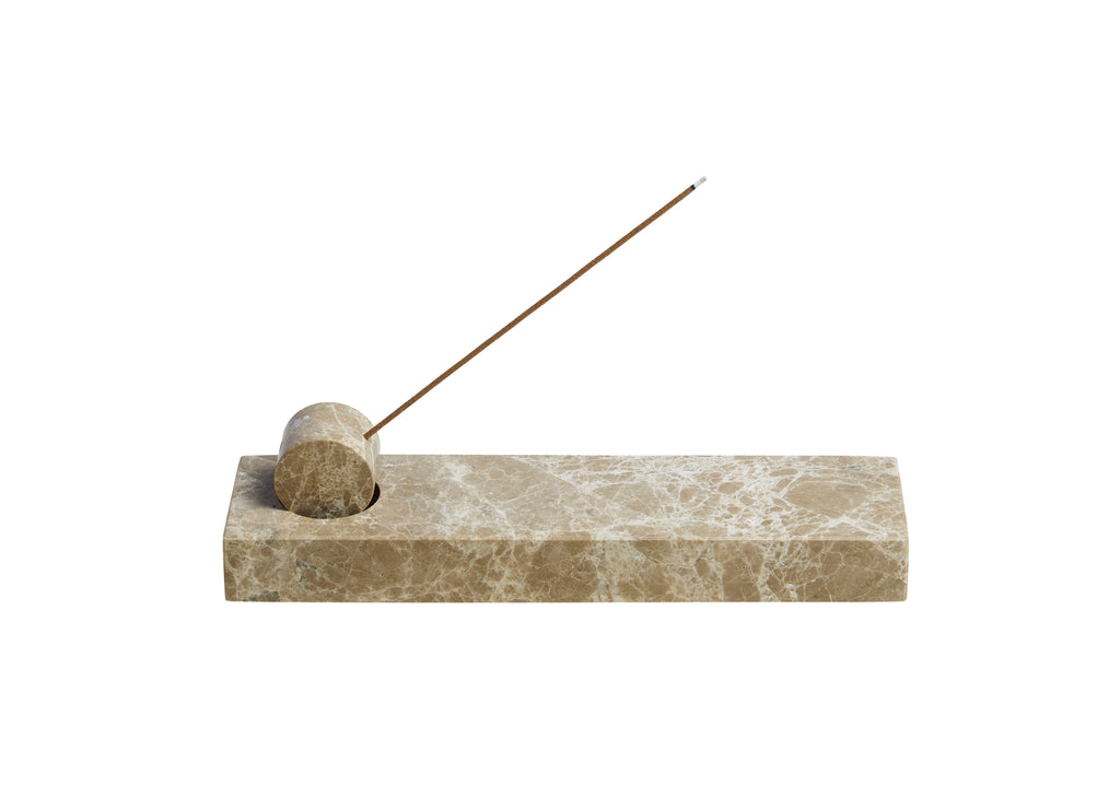 Monolith Incense Holder, Light Brown Marble, Set of 4