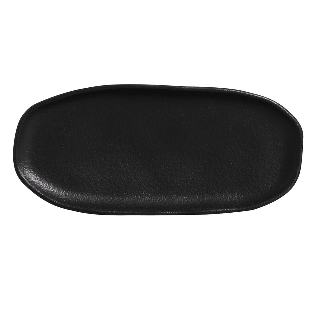 Matte Black Medium Shallow Oval Platters, Set of 4 (Small Dish)