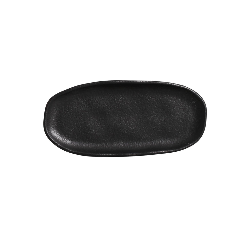 Matte Black Shallow Oval Platters, Set of 4