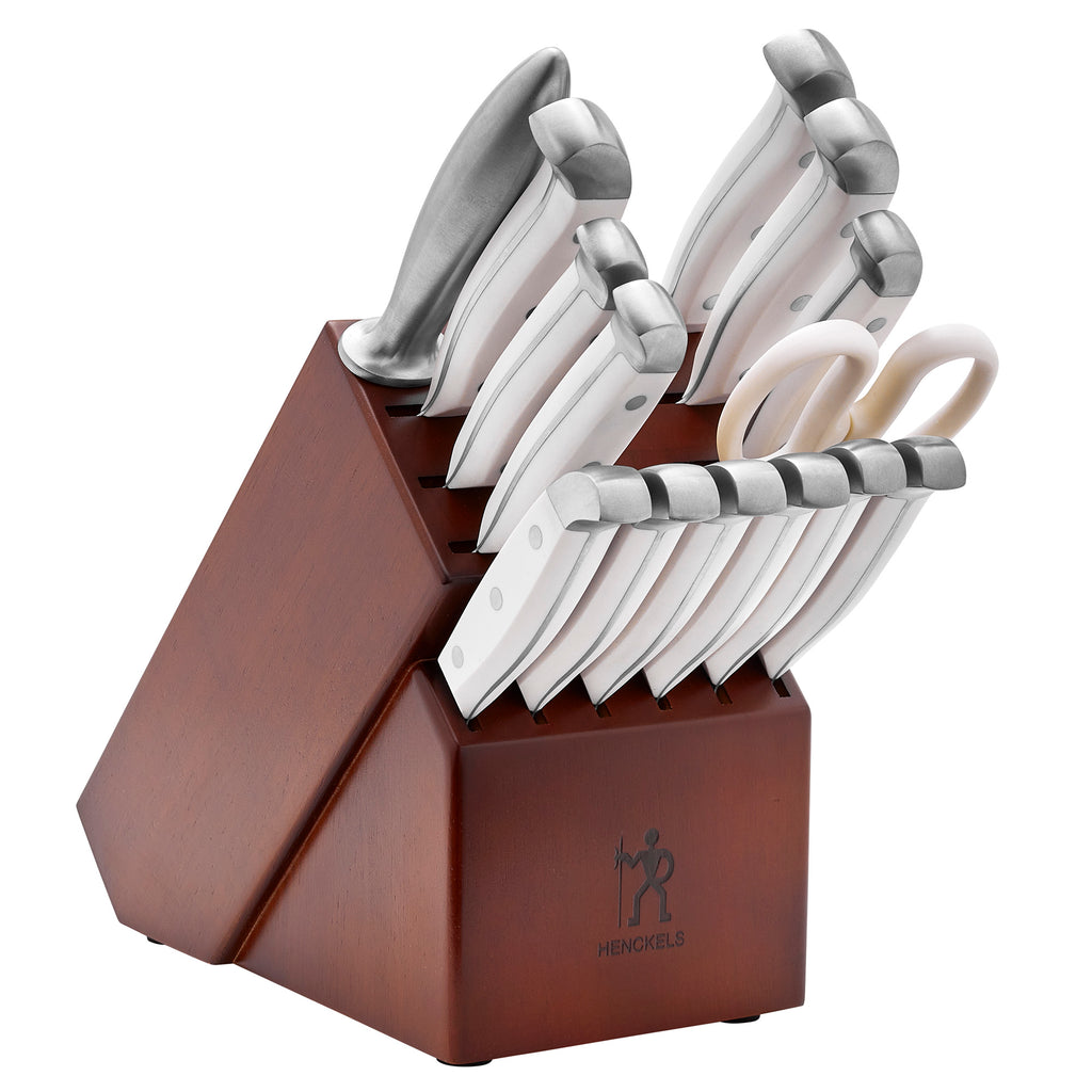 15-Piece Knife Block Set White Statement