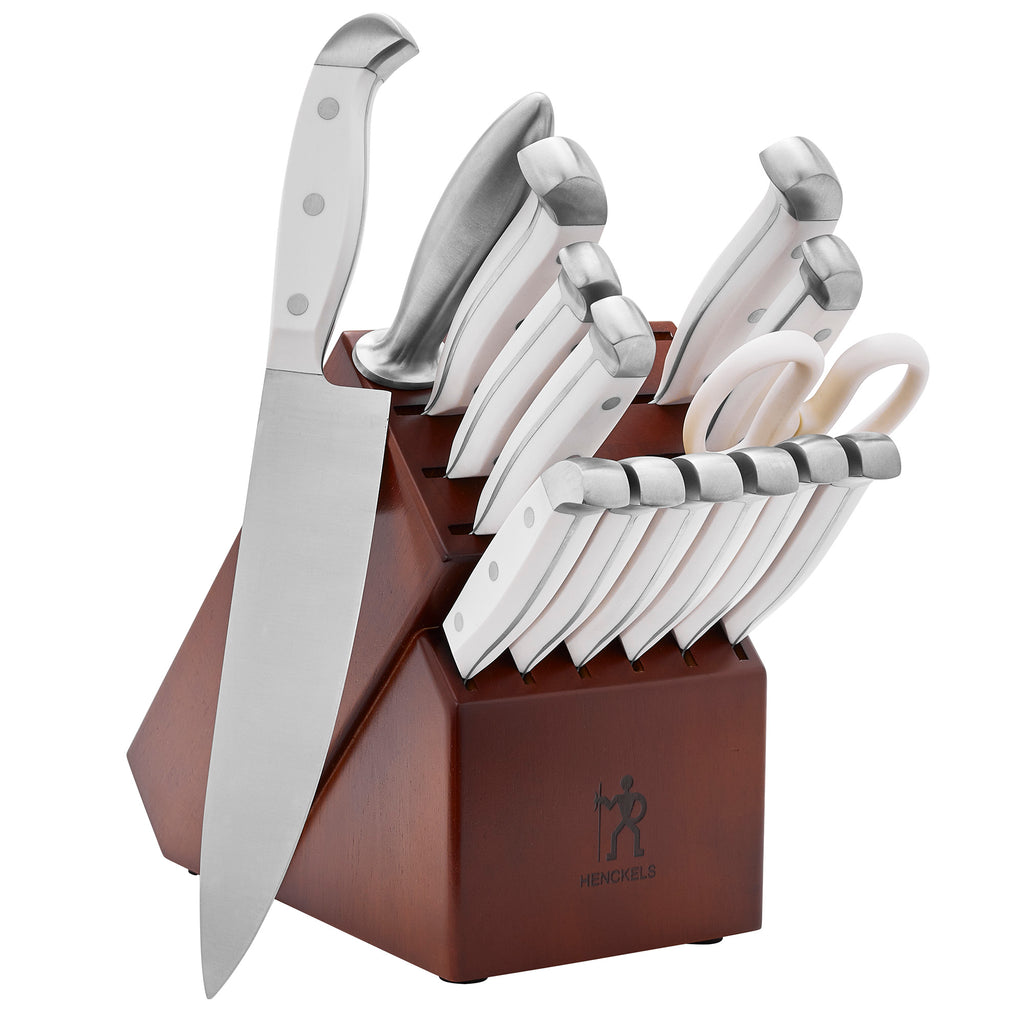 15-Piece Knife Block Set White Statement