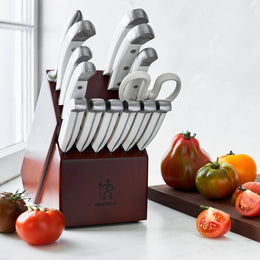 15-Piece Knife Block Set White Statement