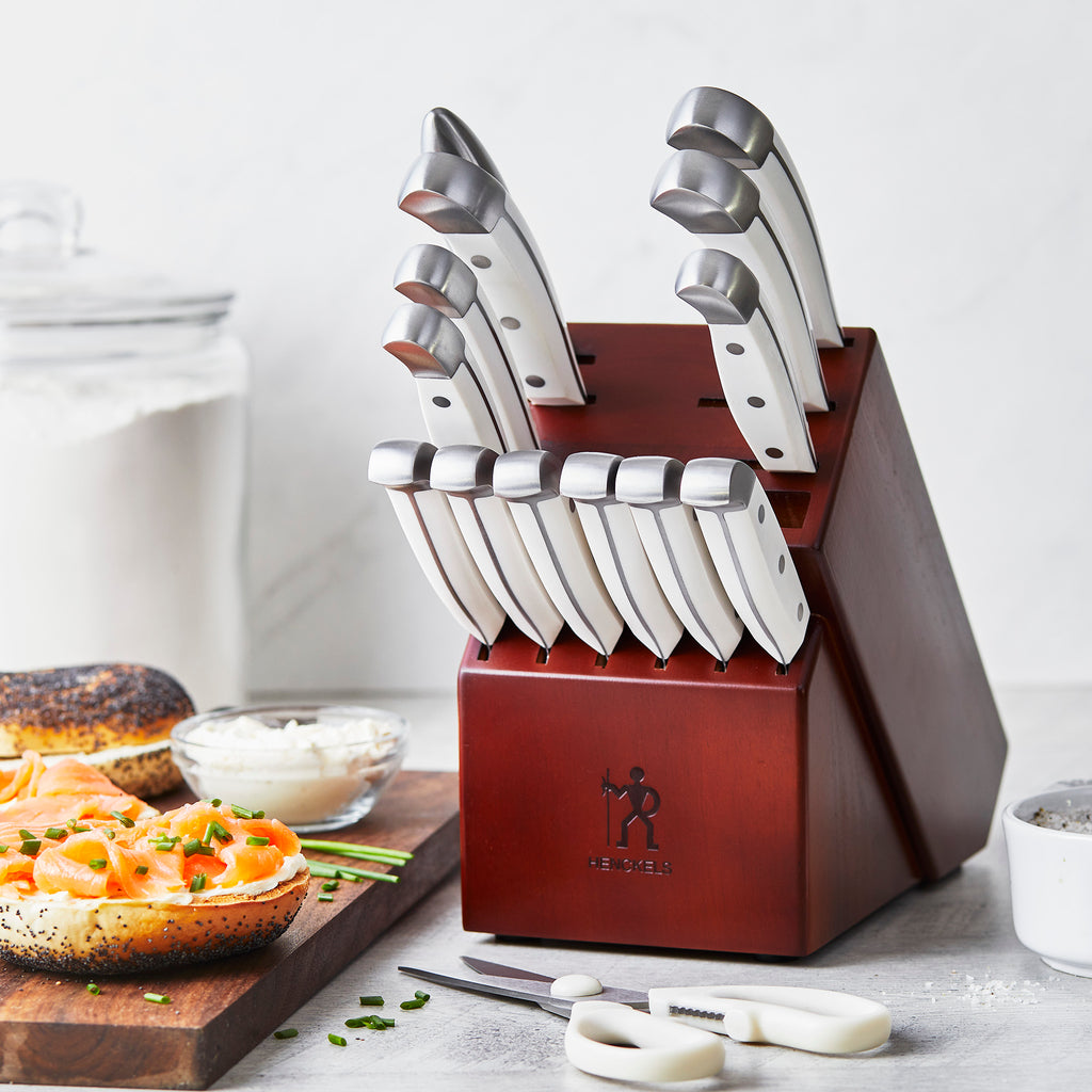 15-Piece Knife Block Set White Statement