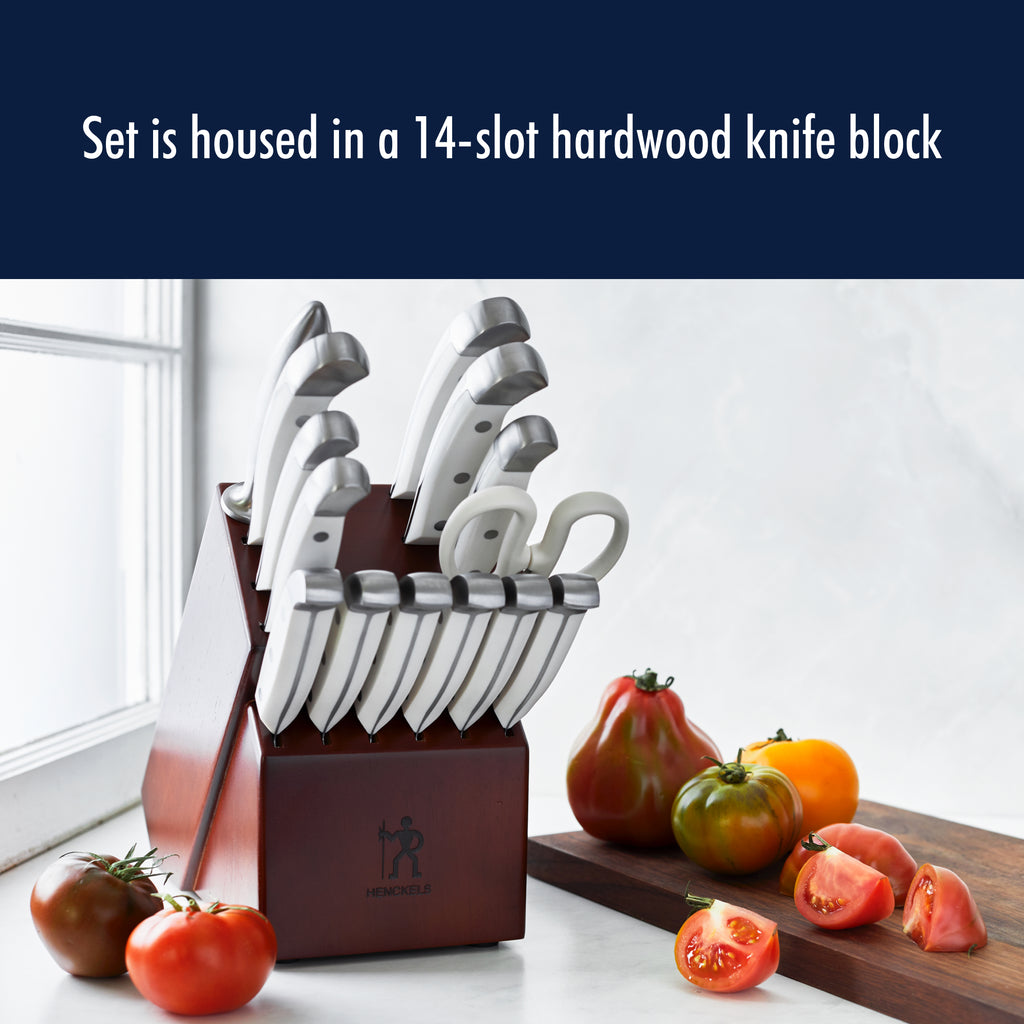 15-Piece Knife Block Set White Statement