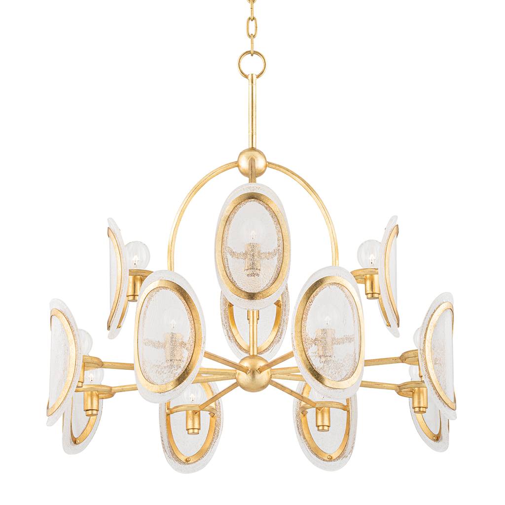 Danes 12 Ligh Chandelier - Vintage Gold Leaf