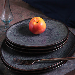 Titanium Oval Dessert Plates, Set of 6