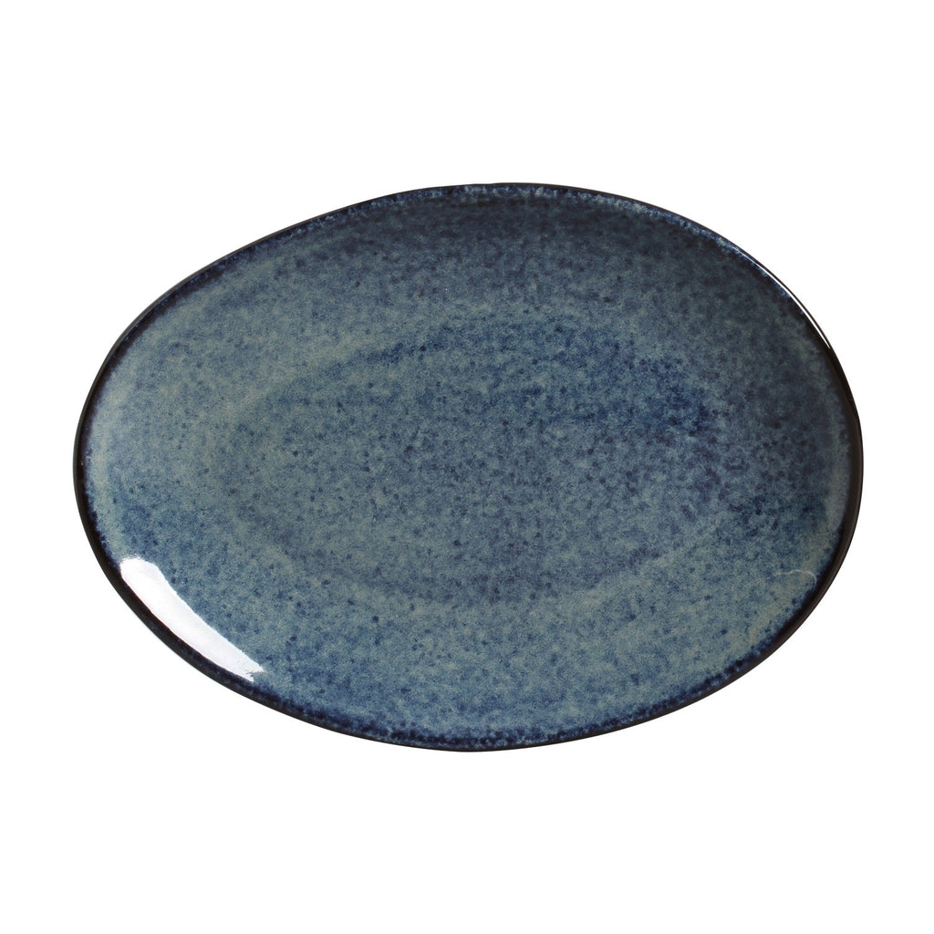 Denim Oval Dessert Plates, Set of 6