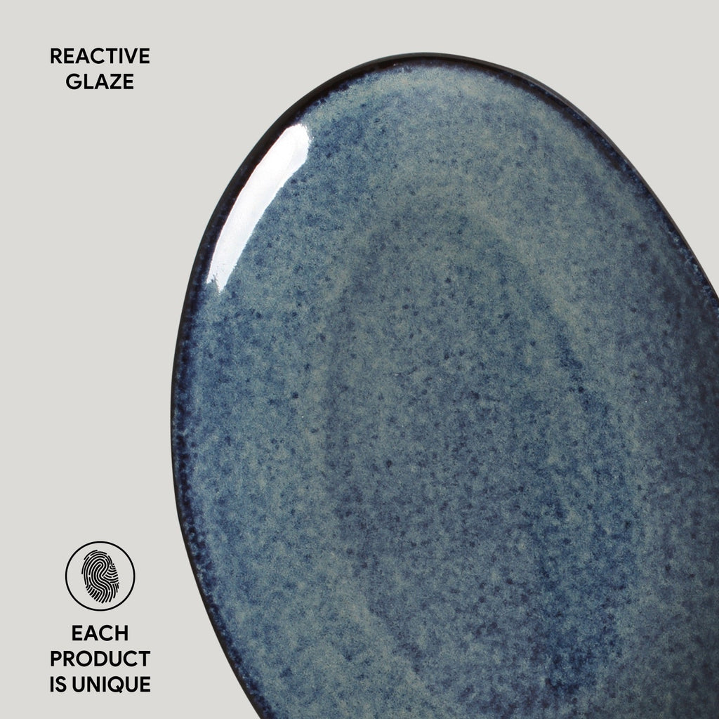 Denim Oval Dessert Plates, Set of 6