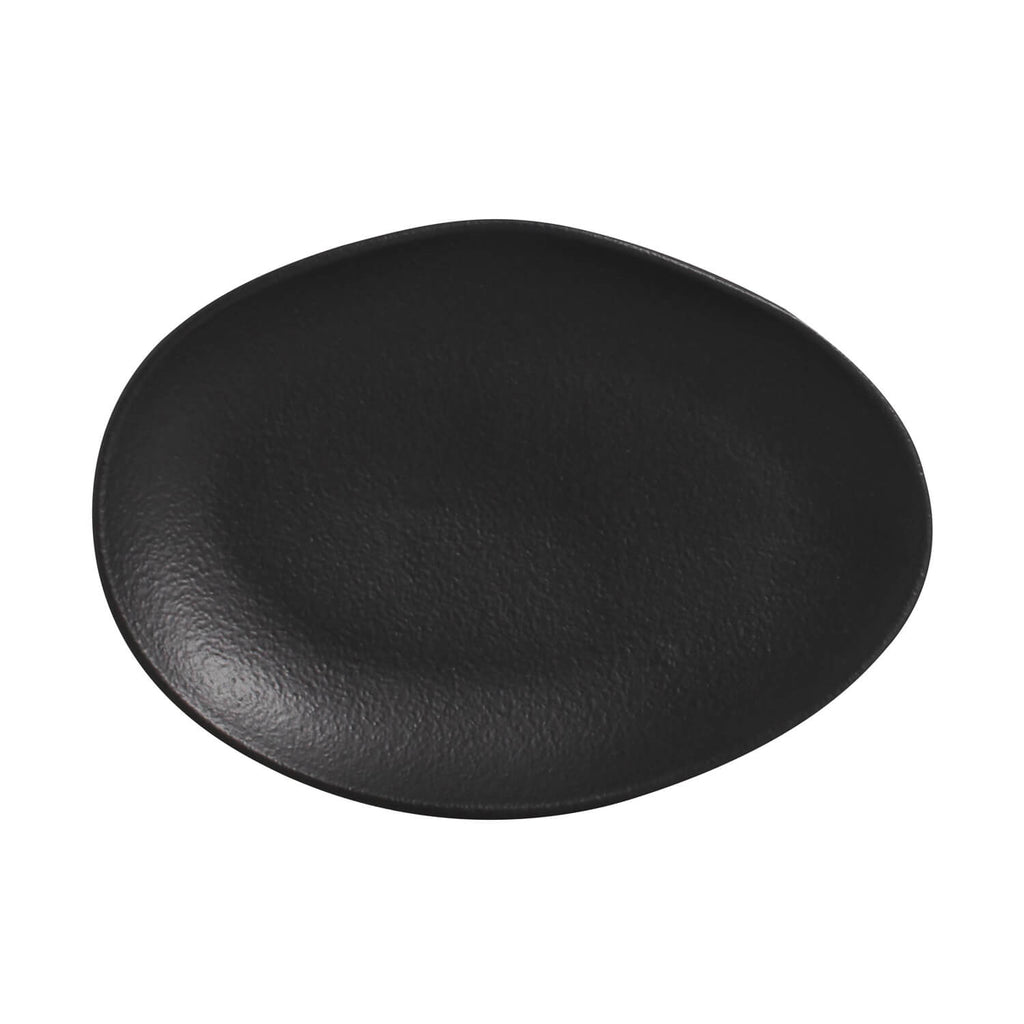 Matte Black Oval Dessert Plates, Set of 6