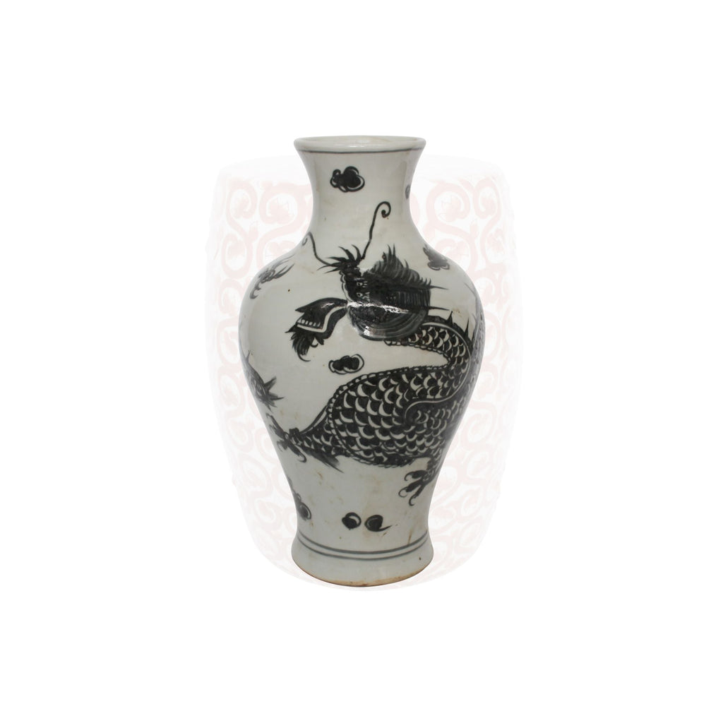 Black Dragon Porcelain Fairy Vase Small