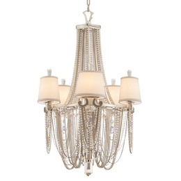 Flirt Chandelier 41" - Silver Leaf Polished Stainless