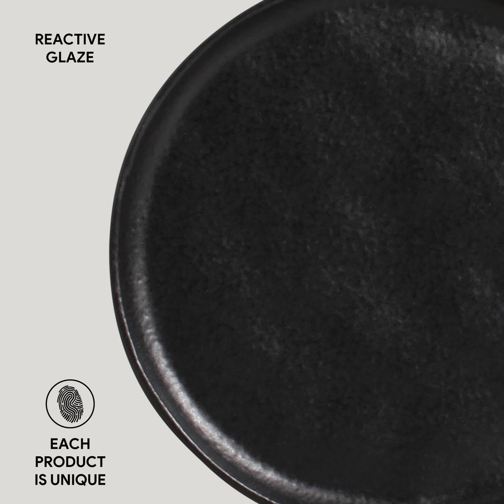 Matte Black Bread Plates, Set of 6