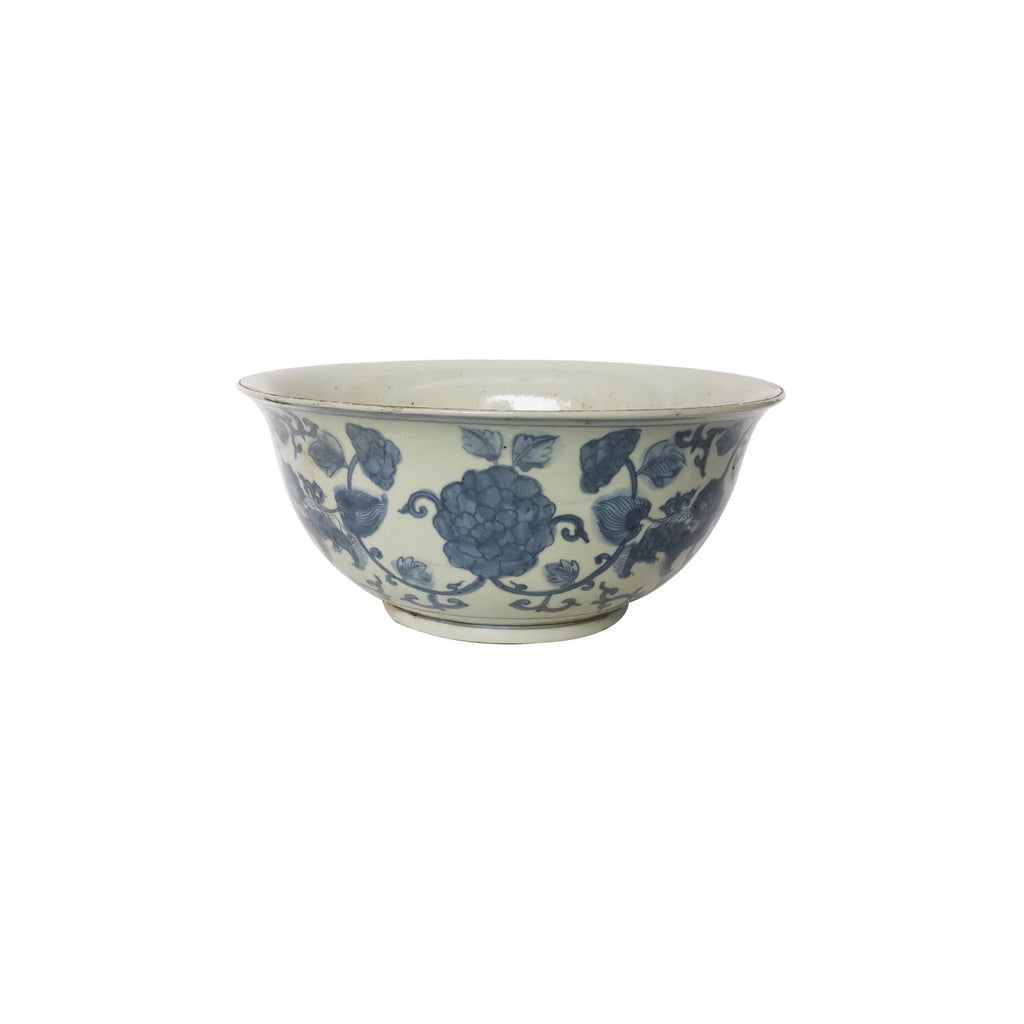 Blue And White Small Bowl Lion Floral