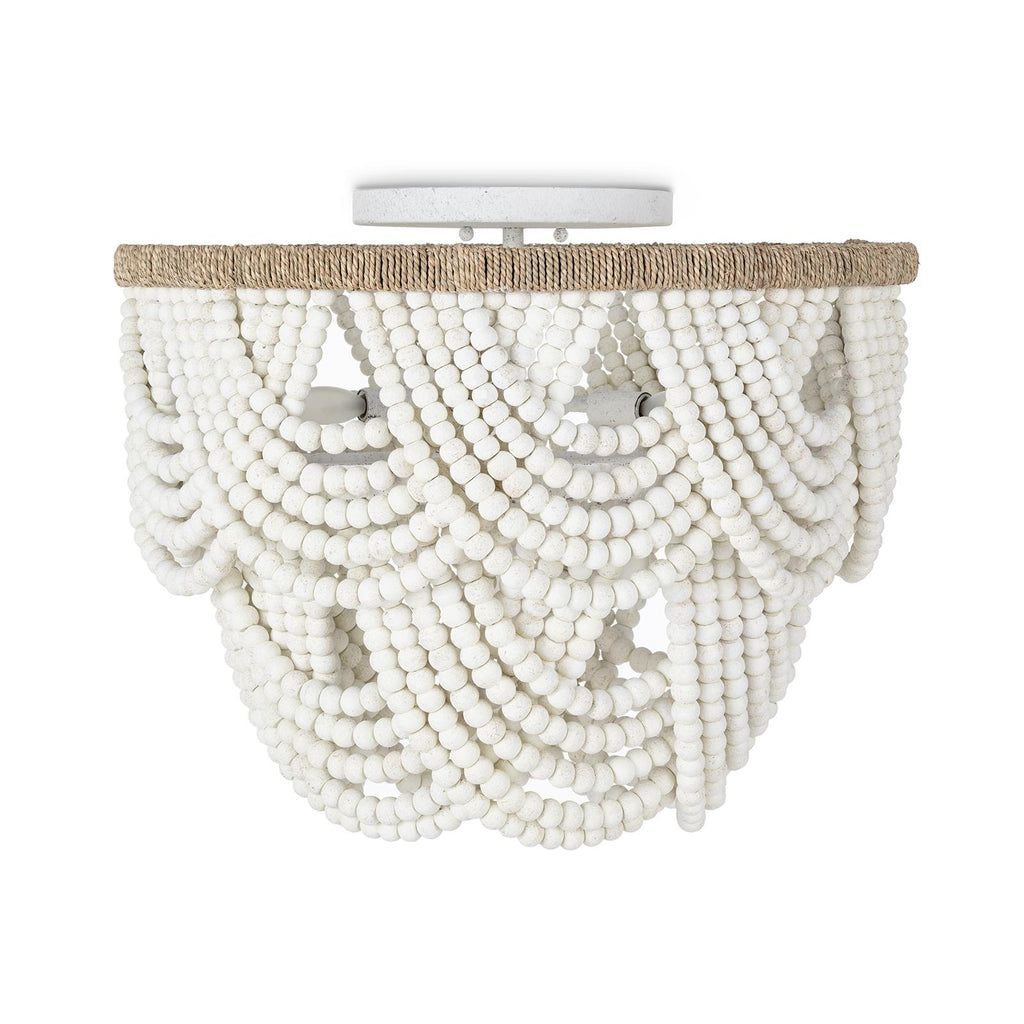 Lorelei Wood Bead Flush Mount (White)