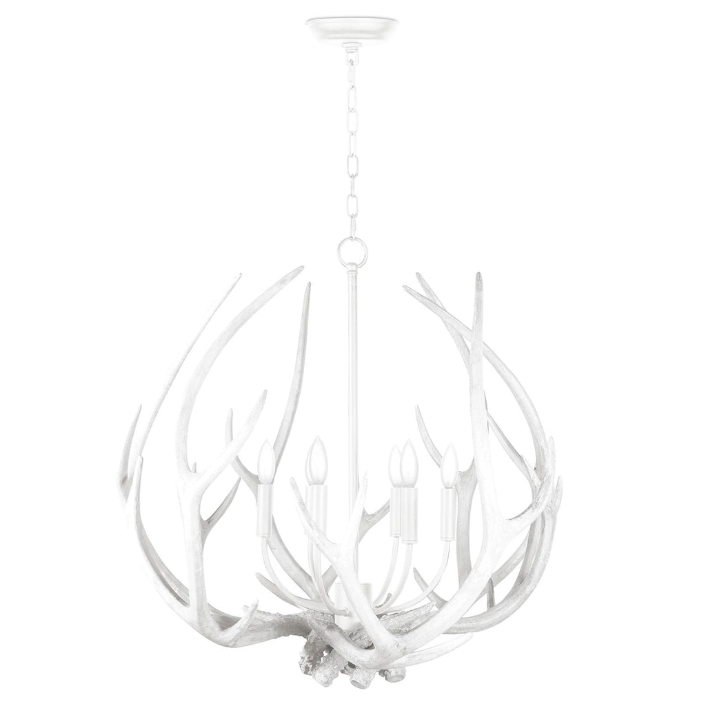 Waylon Antler Round Chandelier (White)