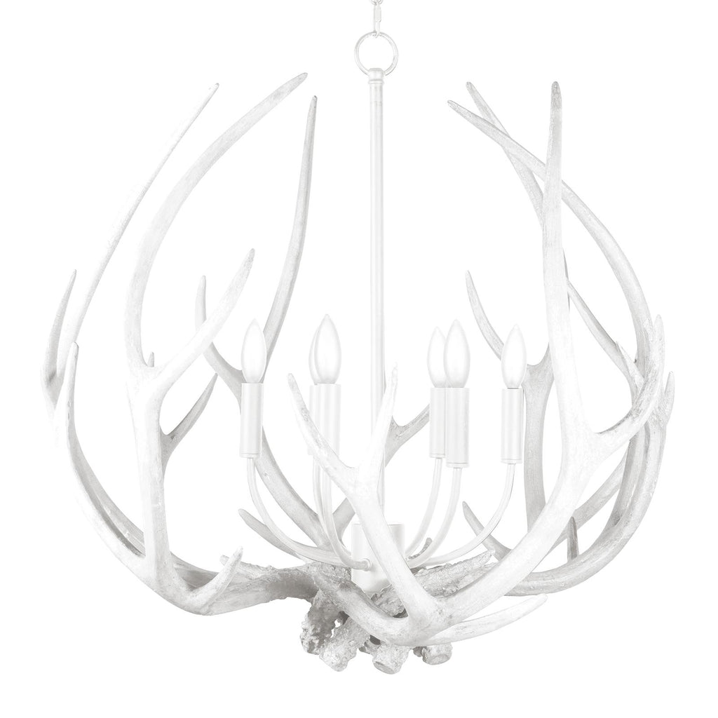 Waylon Antler Round Chandelier (White)