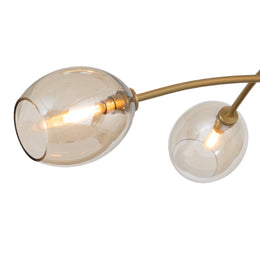 Artemis Chandelier, Natural Brass with Champagne Glass