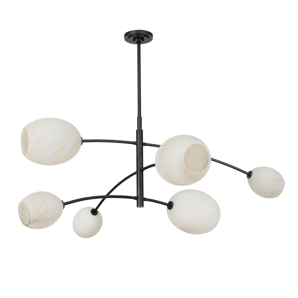 Artemis Chandelier, Oil Rubbed Bronze with Alabaster Glass