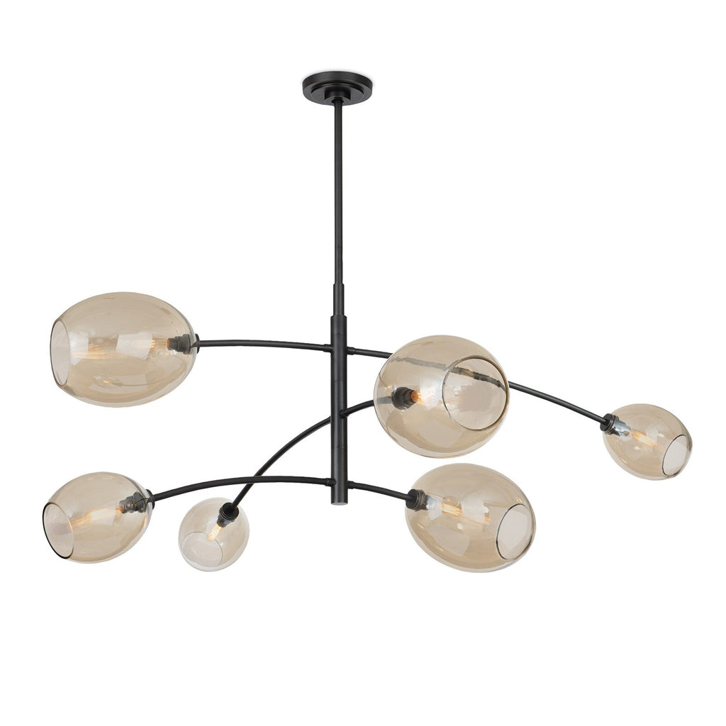 Artemis Chandelier, Oil Rubbed Bronze with Champagne Glass